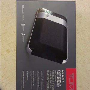 Tumi portable Bluetooth conference call speaker